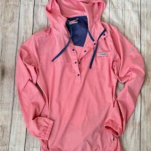 Pink Columbia Hooded Pullover with Blue Accents